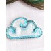 beaded cloud brooch blue 