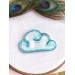 beaded cloud brooch blue 