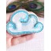 beaded cloud brooch blue 