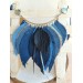 navy blue leather feather necklace