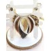 beige brown leather feather necklace