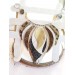 beige brown leather feather necklace