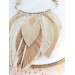 beige sand leather feather necklace