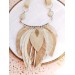 beige sand leather feather necklace