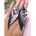 leather feather earrings black genuine leather jewelry 