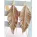 hand paint sand long feather earrings genuine handmade leather jewelry 
