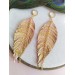 hand paint sand long feather earrings genuine handmade leather jewelry 