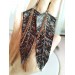 handpaint black long feather earrings genuine handmade leather jewelry 