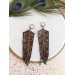 handpaint black long feather earrings genuine handmade leather jewelry 