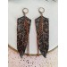 handpaint black long feather earrings genuine handmade leather jewelry 