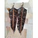 handpaint black long feather earrings genuine handmade leather jewelry 