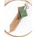  handmade genuine leather jewelry, leather feather earrings brown