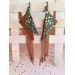  handmade genuine leather jewelry, leather feather earrings brown