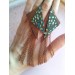  handmade genuine leather jewelry, leather feather earrings brown