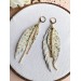 leather feather earrings white flower genuine leather jewelry 