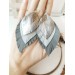 gray shades leather feather earrings genuine leather jewelry 