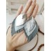 gray shades leather feather earrings genuine leather jewelry 