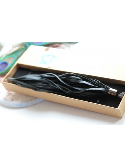Black multi strands leather bracelet for woman.   