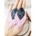 leather feather earrings pink black snake print , genuine leather jewelry 