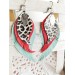 Long feathers earrings genuine leather jewelry  