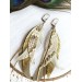 Multi layered earrings made from genuine leather