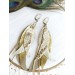 Multi layered earrings made from genuine leather
