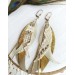 Multi layered earrings made from genuine leather