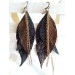 Unique high quality hand cut genuine leather feather earrings.
