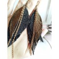 Unique high quality hand cut genuine leather feather earrings.