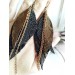Unique high quality hand cut genuine leather feather earrings.