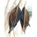 Unique high quality hand cut genuine leather feather earrings.