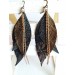 Unique high quality hand cut genuine leather feather earrings.