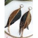Unique high quality hand cut genuine leather feather earrings.