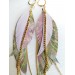 Multi layered earrings made from genuine leather