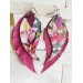 Long feathers earrings genuine leather jewelry  