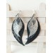 Long feathers earrings genuine leather jewelry  