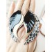 medium feathers earrings genuine leather jewelry  