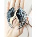 medium feathers earrings genuine leather jewelry  