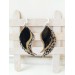 medium feathers earrings genuine leather jewelry  